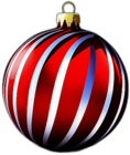 Candy Cane Striped Bauble In Red And White, Minimalist - Single Item, Decorated Christmas Bauble, High Detail, No Shadow