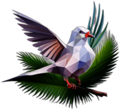 Illustration Of A Dove Signifying Peace, Clutching An Olive Twig., In The Style Of A Cartoon Animation Character - Full Body, Single View, No Shadow