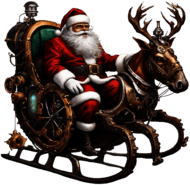 Santa Claus on a Steampunk Sleigh