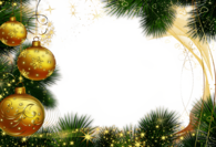 Christmas Frame Golden Balls