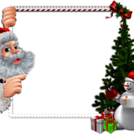 Chritstmas Frame Santa Claus Snowman