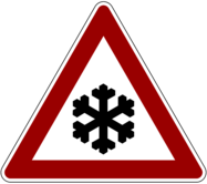 Icy Road Danger Warning Road Sign