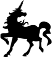 Unicorn Silhouette Looking Back