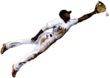 Player Catching Baseball