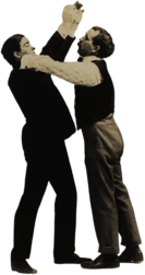 Two Victorian Men Fighting in Self-Defense Demonstration