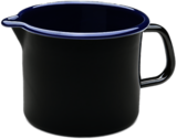 Blue and Black Enamel Milk Pot