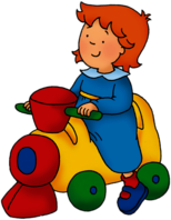 Caillou's Sister Rosie on Toy Train