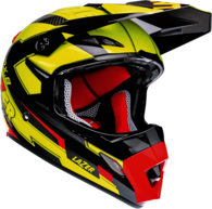 Motorcycle Helmet Lazer MX8 Geotech PC Black Carbon Yellow Fluo Red
