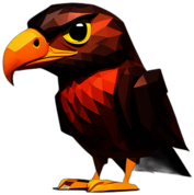 Hawk, Cartoon Character - In The Style Of Pixar, Single View, No Shadow