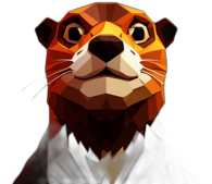 Otter, Cartoon Character - In The Style Of Pixar, Single View, No Shadow