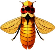 Cicada, Children'S Cartoon Animation Style -  Full Body, Single View, No Shadow