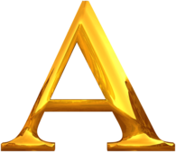 Gold Typography Letter A