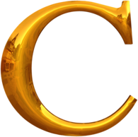 Gold Typography Letter C
