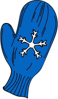 Single Blue Mitten With Snowflake Decoration
