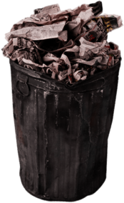 Garbage Can Full Of Paper