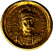 Gold Solidus Coin of Theodosius II