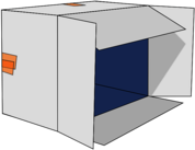 White Cardboard Box on its Side