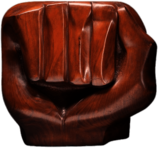 Clenched Fist Wooden Sculpture