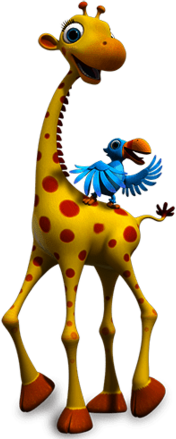 Wissper Characters Gertie the Giraffe and Otis the Bird