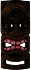 Tiki Head Showing Teeth
