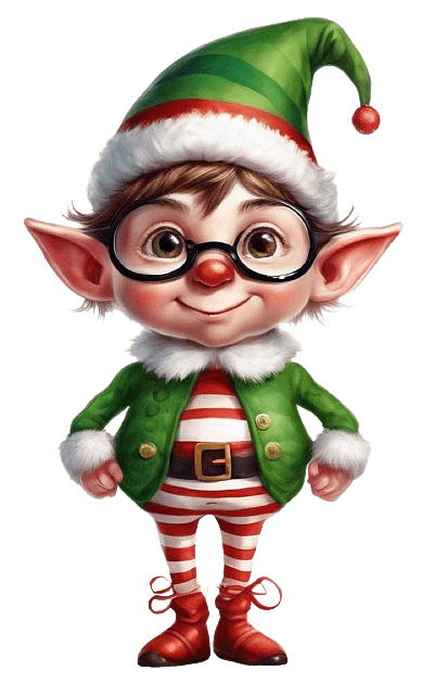 Christmas Elf with Striped Bodysuit