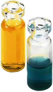 Two Vials Filled With Coloured Liquid