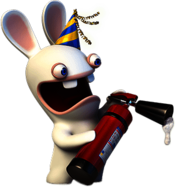 Rabbid Holding A Fire Extinguisher