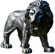 Silver Lion Statue