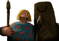 Early Man Blonde Man Holding Menhir