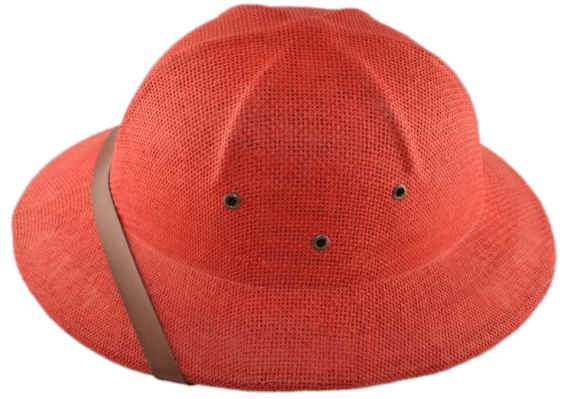 Red Straw Pith Helmet
