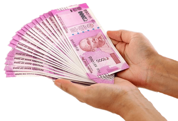 Several Rupee Notes Presented In Hands