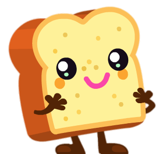 Toasty the Buttery Breadhead Smiling