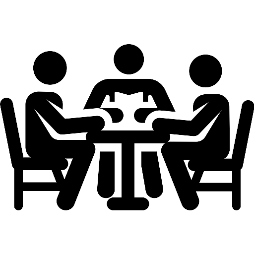 Three People Eating In a Restaurant Icon