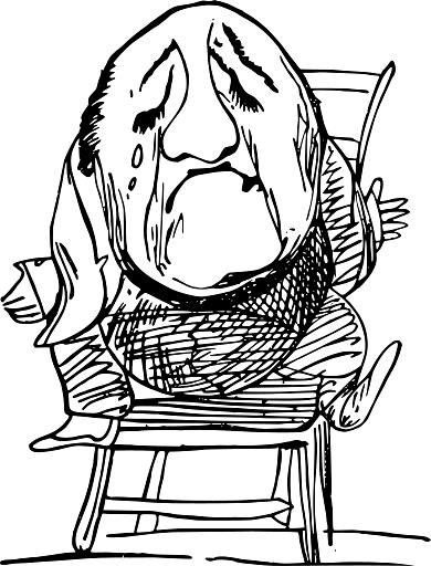 Edward Lear Drawing Sad Man on a Chair