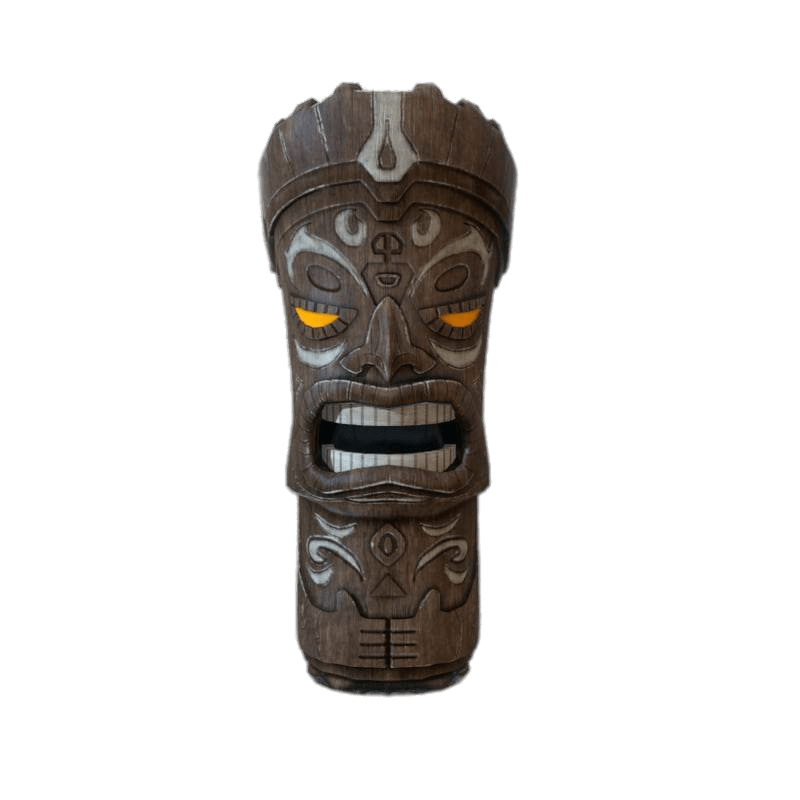 Tiki Head With Yellow Eyes