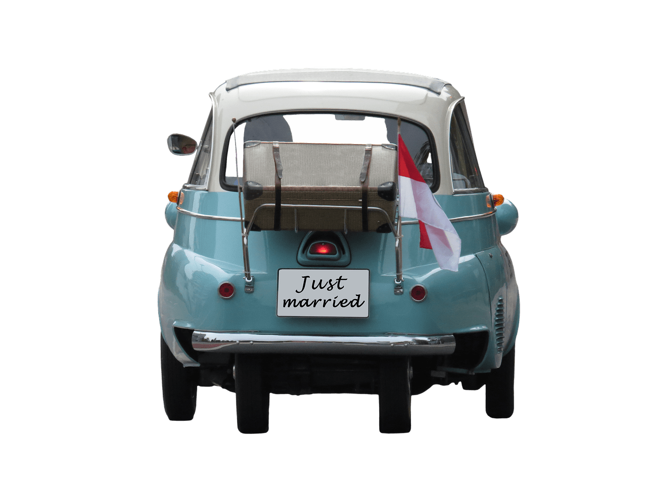 Wedding Just Married on Car