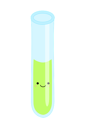 Smiling Test Tube with Green Liquid