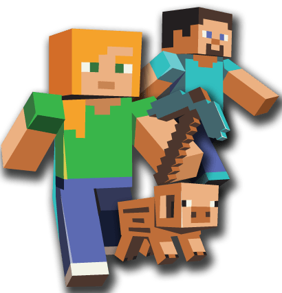 Three Characters Minecraft