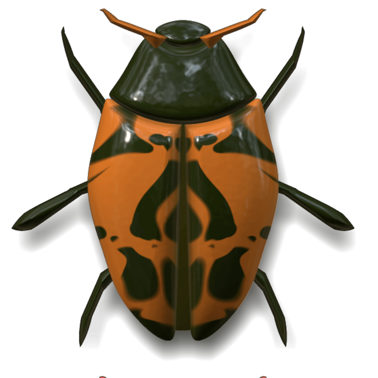 Ladybug Dark Green and Orange
