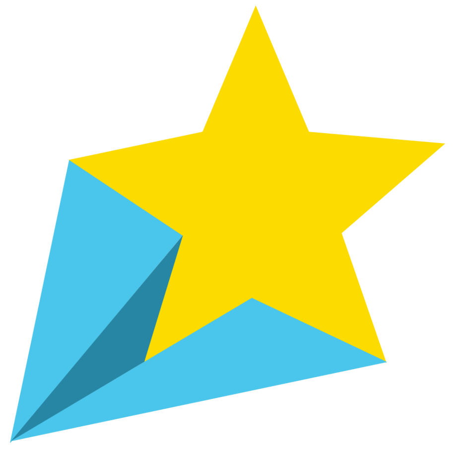 Blue Yellow Shooting Star