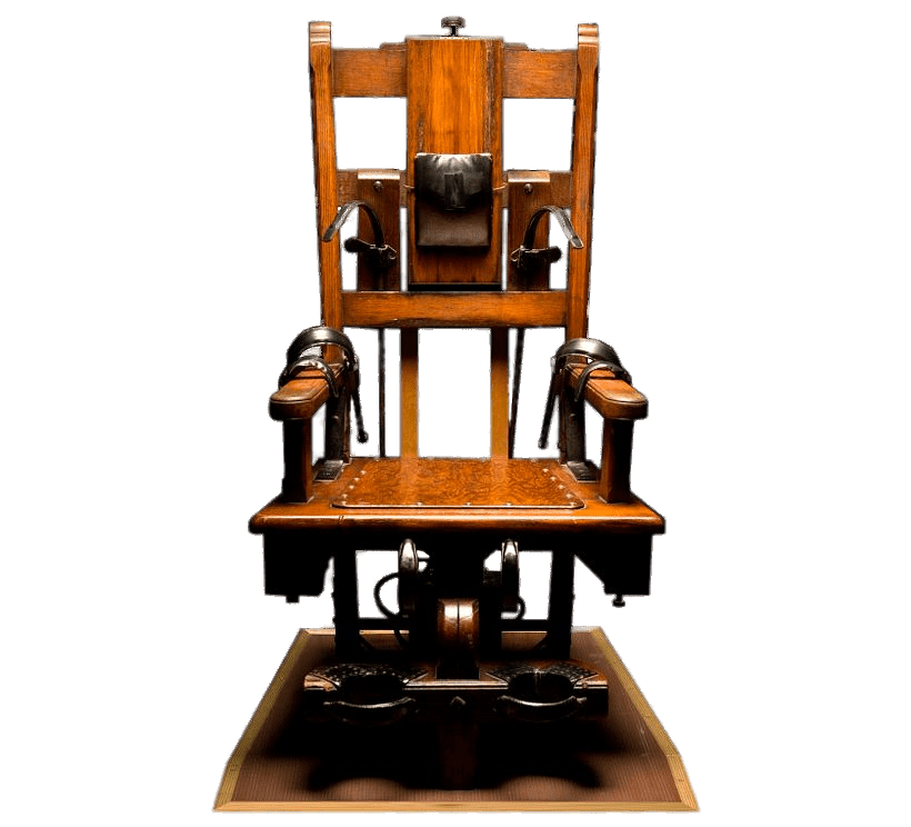 Electric Chair with Leather Straps