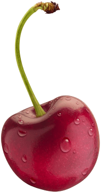 Isolated Cherry With Water