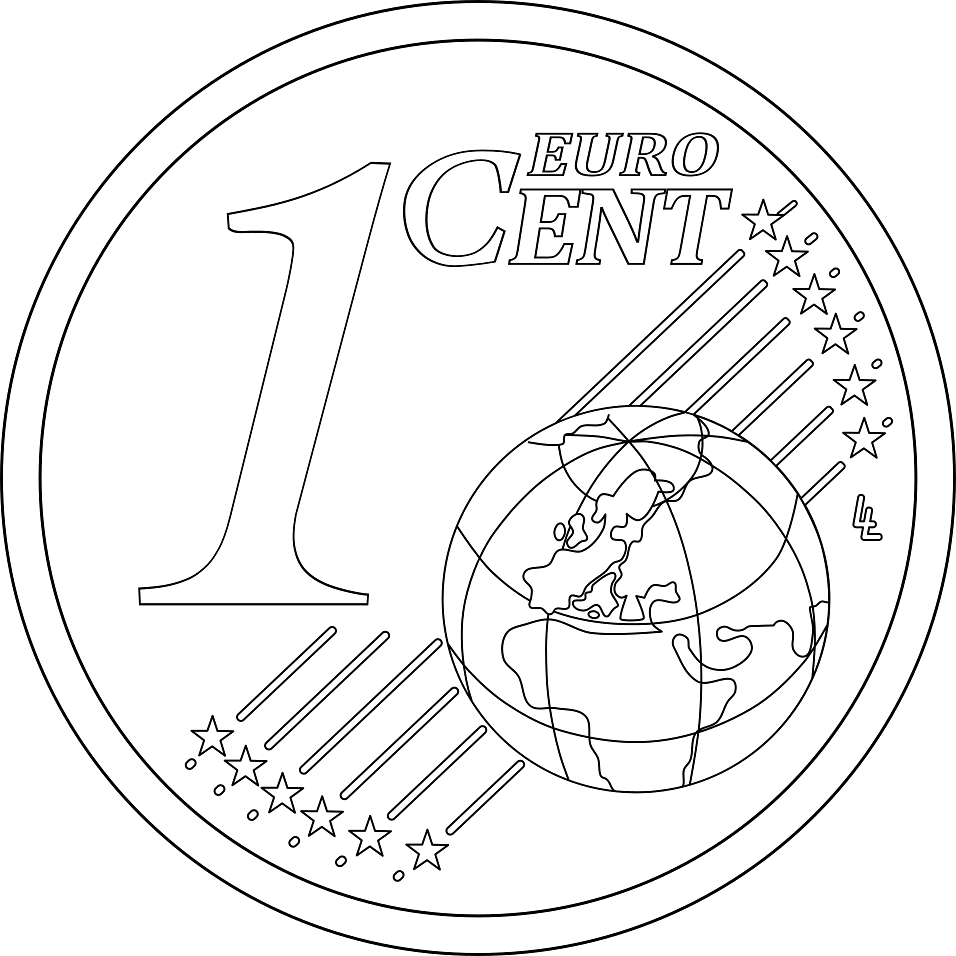 Coin 1 Euro Cent Transparent