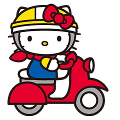 Hello Kitty on Motorcycle