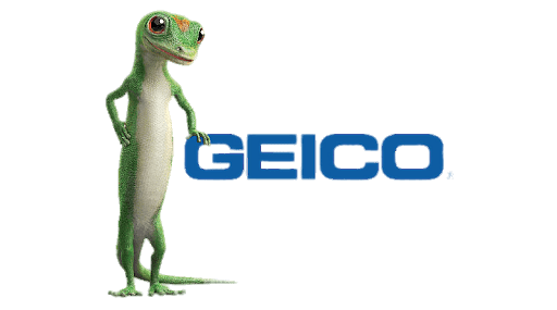 Geico Logo with Gecko standing