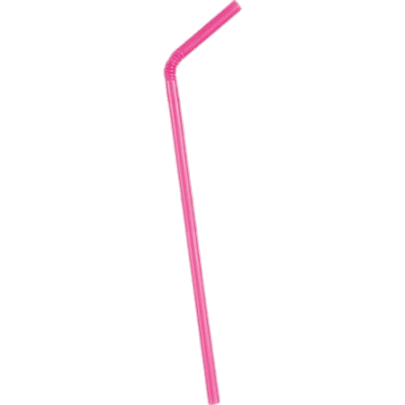 Pink Bendy Straw