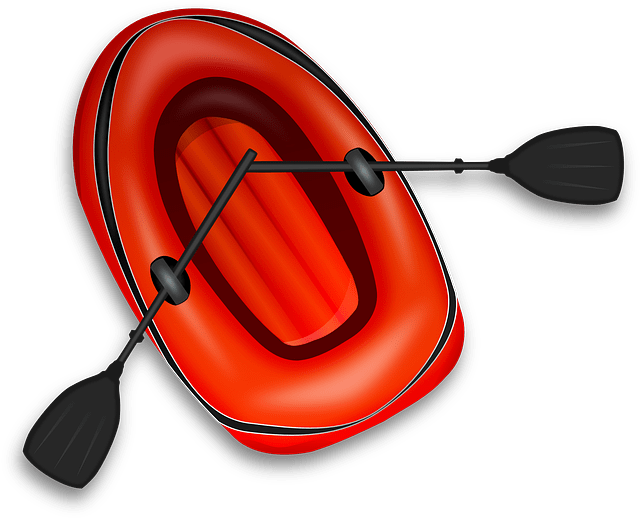 Dinghy With Black Oars