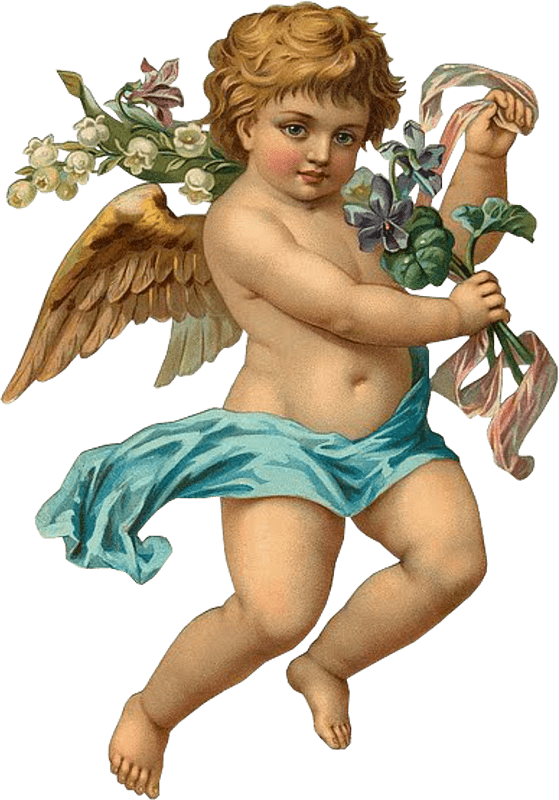 Victorian Era Cherub Angel Vintage Illustration
