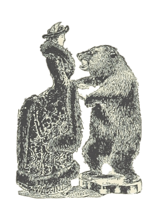 Victorian Woman And Angry Bear