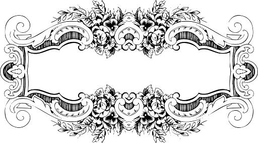 Rectangular Floral Frame Art